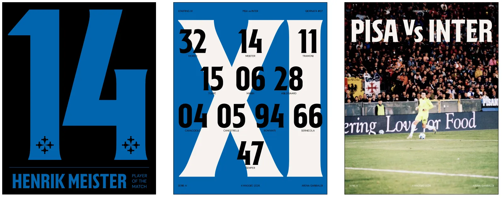 Matchday templates: player of the match, starting XI, match cover